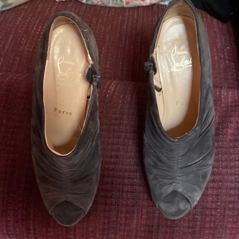 Authentic louboutin suade peep heels. Just Reduced. 10/30/25.